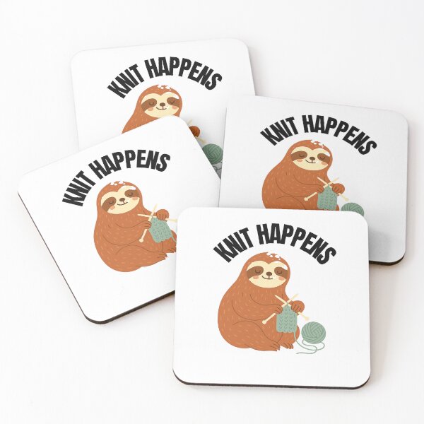 Item preview, Chill and Stitch – Knitting Sloth Design designed and sold by JenniferCreaArte .