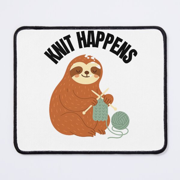 Item preview, Chill and Stitch – Knitting Sloth Design designed and sold by JenniferCreaArte .