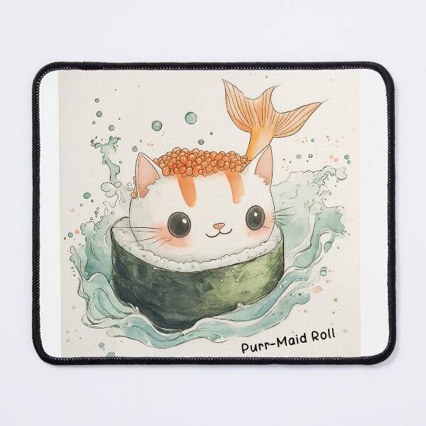Artikelvorschau, Sushi cat roll  entworfen und verkauft von P&U Fabric.