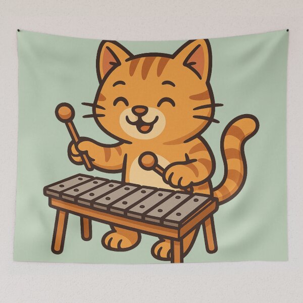 Item preview, Joyful Cat Playing Glockenspiel  designed and sold by Brontox.