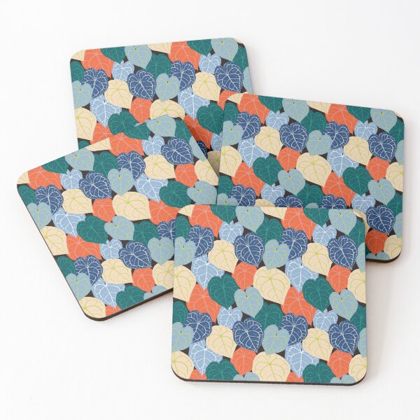 Item preview, Tropical leaves blue and cream designed and sold by alienrabbit.