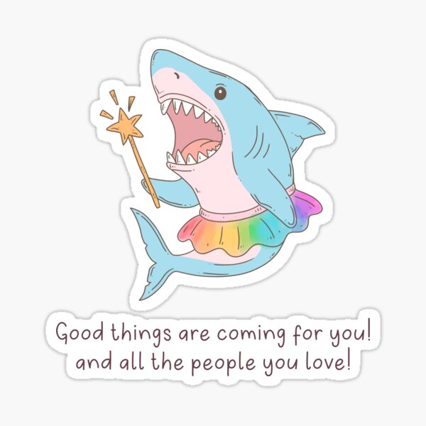 Item preview, Magical Shark Rainbow Positivity Attack designed and sold by Jess.a.creates.