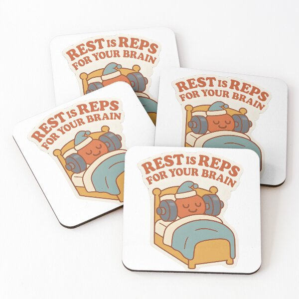 Item preview, Rest is Reps for Your Brain – Cute Retro Mental Health Sticker designed and sold by Power Within Prints.