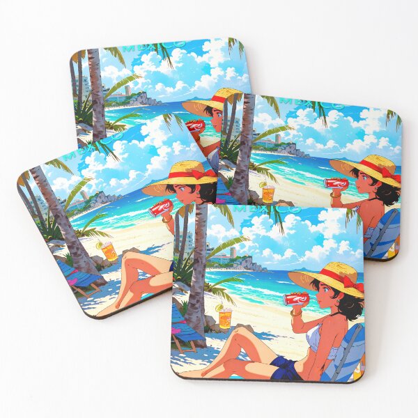 Item preview, Stickers of a beautiful girl on the beach in Cancun, Mexico. Anime 80. designed and sold by UrbanTRIP.