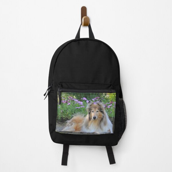 Item preview, Rough Collie With Purple Flowers designed and sold by KarenWoodArt.