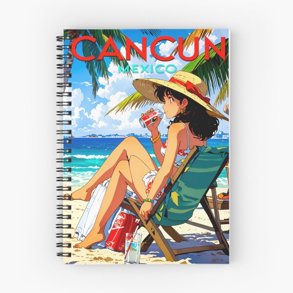 Item preview, Stickers of a beautiful woman on the beach in Cancun, Mexico. anime 80 designed and sold by UrbanTRIP.