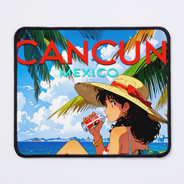 Item preview, Stickers of a beautiful woman on the beach in Cancun, Mexico. anime 80 designed and sold by UrbanTRIP.