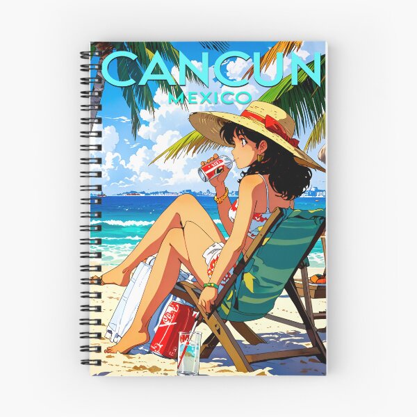 Item preview, Stickers of a beautiful woman on the beach in Cancun, Mexico. Anime designed and sold by UrbanTRIP.