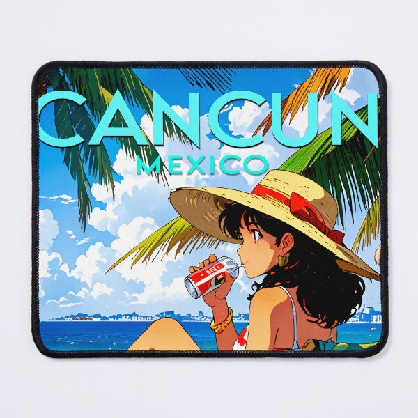 Item preview, Stickers of a beautiful woman on the beach in Cancun, Mexico. Anime designed and sold by UrbanTRIP.