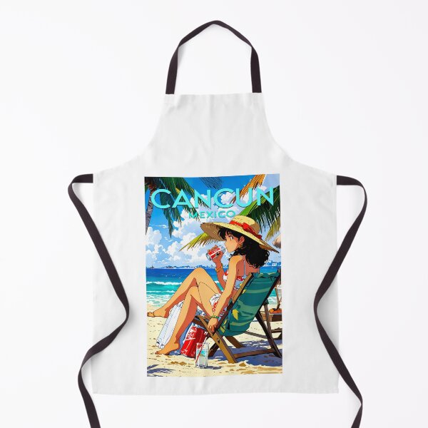 Item preview, Stickers of a beautiful woman on the beach in Cancun, Mexico. Anime designed and sold by UrbanTRIP.