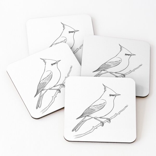 Item preview, Minimalist Bohemian Waxwing Art, Birding Community Gift designed and sold by VividByAmani.