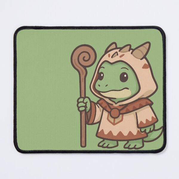 Item preview, Lizardman Shaman - Holding a Magic Staff designed and sold by Pastel Purrade.