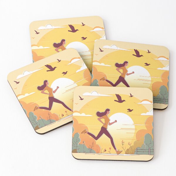 Item preview, Runners at sunset designed and sold by Tecno-Art-Land.