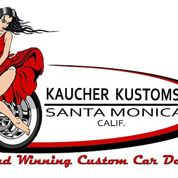 Artwork thumbnail, Venice Beach Speed Shop/Kaucher Kustoms Girl on the Wheel – Santa Monica by Venice Beach Speed Shop