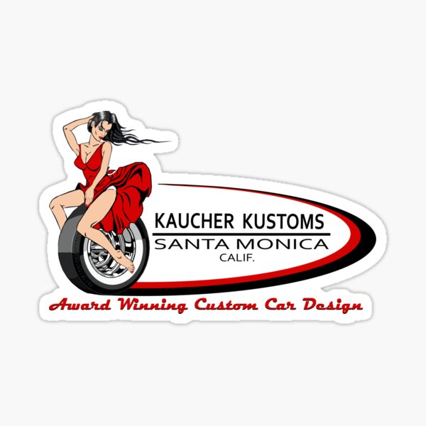 Venice Beach Speed Shop/Kaucher Kustoms Girl on the Wheel – Santa Monica Sticker