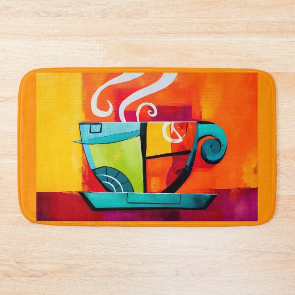 Item preview, Bold Brew - Abstract Coffee Cup with Geometric Patterns and Dynamic Steam designed and sold by OlfactoART Studio.