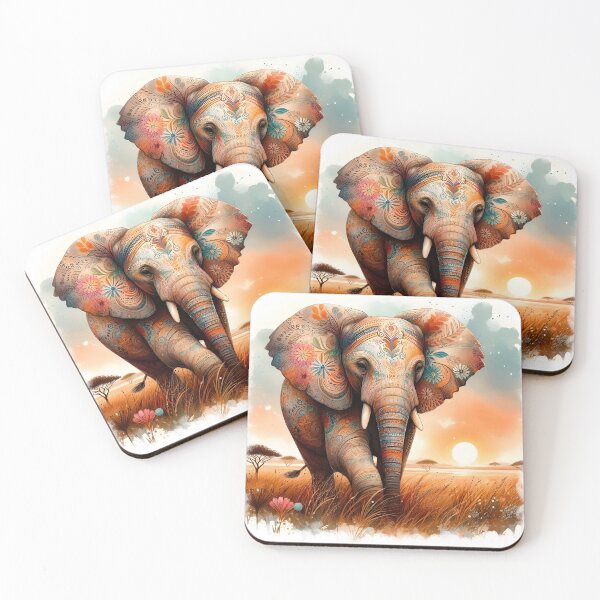 Item preview, Patterns of the Savanna Grassland Elephant  designed and sold by BreezyDawnDesigns.