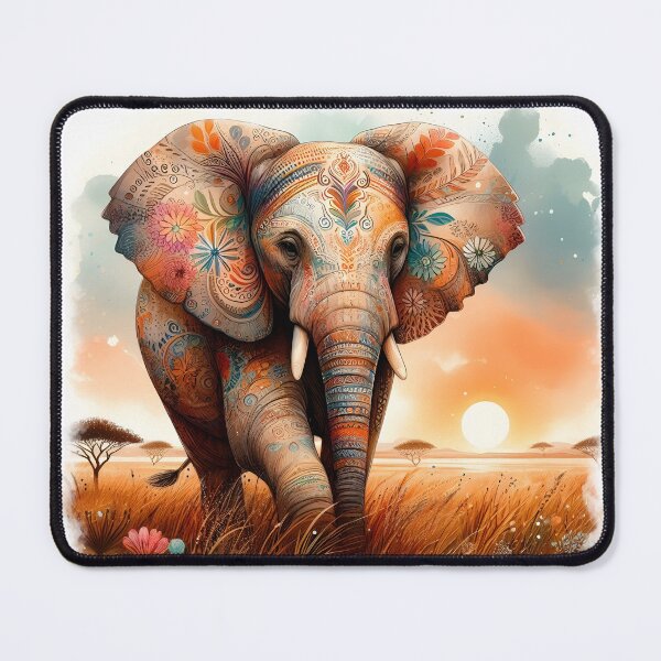 Item preview, Patterns of the Savanna Grassland Elephant designed and sold by BreezyDawnDesigns.