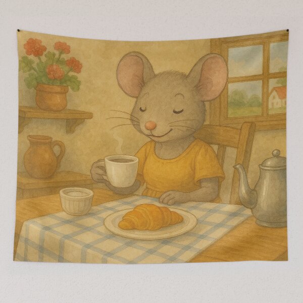 Item preview, Little mouse drinks coffee designed and sold by Mauswohn.