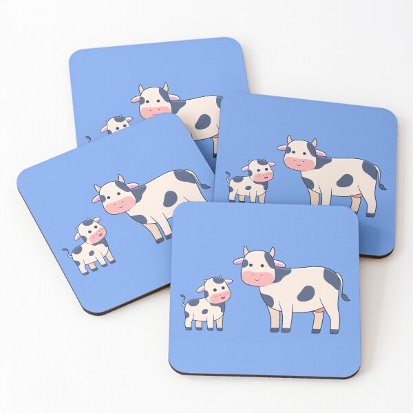Item preview, Cute cow and calves in cartoon style designed and sold by alvariski.