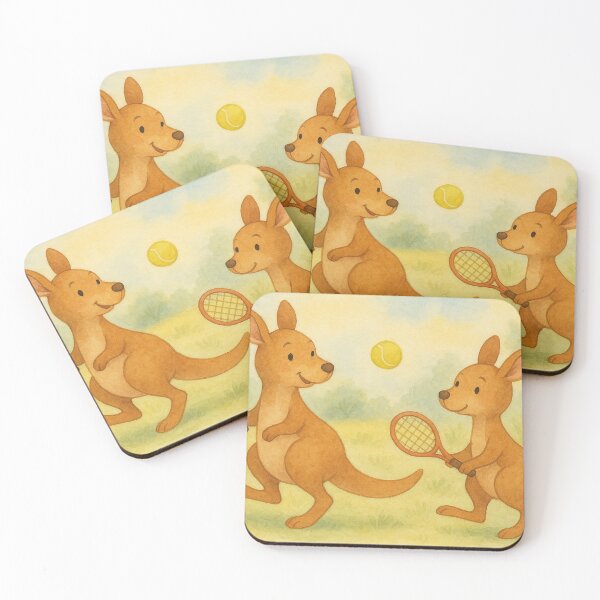 Item preview, Two kangaroos playing tennis designed and sold by Mauswohn.