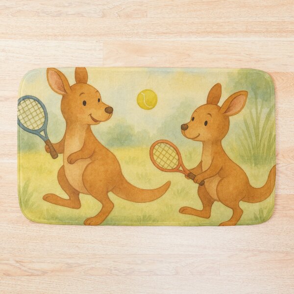 Item preview, Two kangaroos playing tennis designed and sold by Mauswohn.