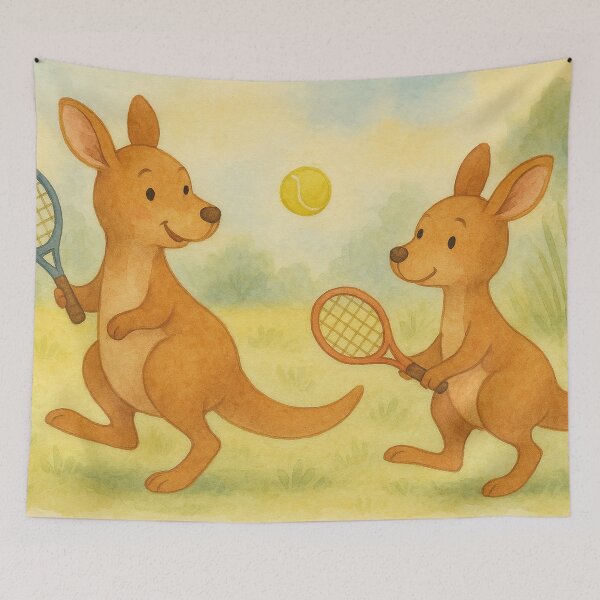 Item preview, Two kangaroos playing tennis designed and sold by Mauswohn.