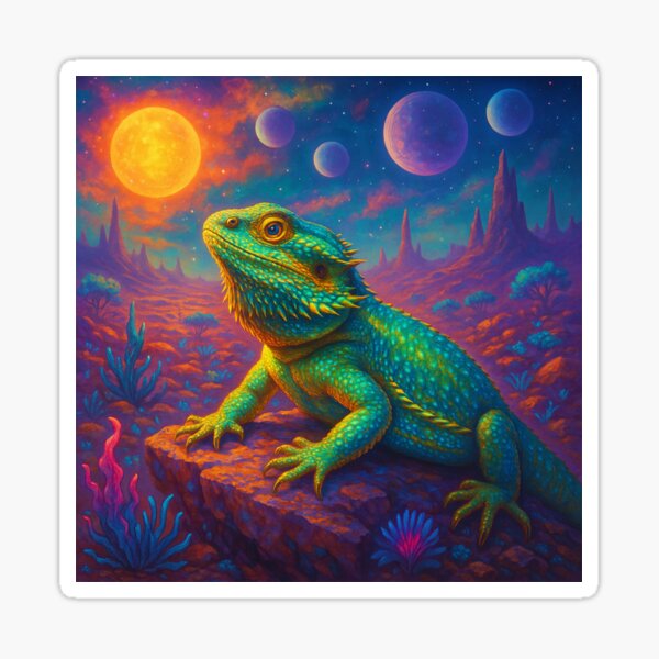 Item preview, Bearded dragon on an alien planet  designed and sold by defiantlycaring.