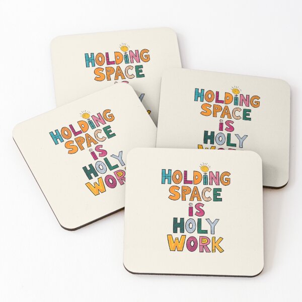 Item preview, Holding Space Is Holy Work – Colorful Hand-Drawn Typography Design for Therapists and Mental Health Advocates designed and sold by Sunstone Print.