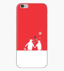 Penguin Couple Red Heart Love Snow iPhone Case