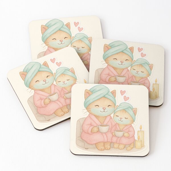 Item preview, Cozy Cat - Mother and Kitten Relaxing Art designed and sold by Itika Bhattacharjee.