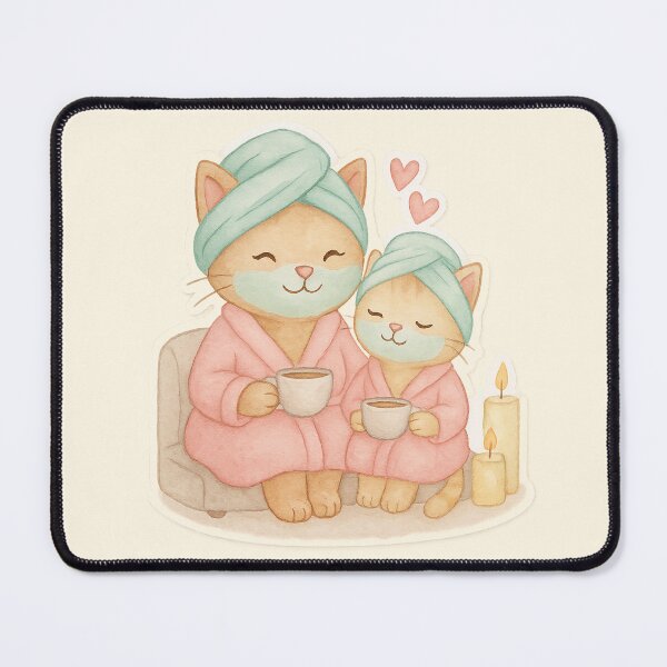 Item preview, Cozy Cat - Mother and Kitten Relaxing Art designed and sold by Itika Bhattacharjee.