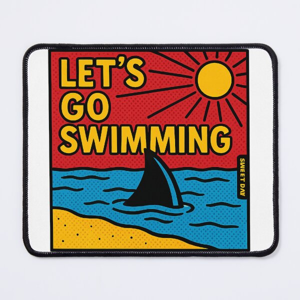 Item preview, Let’s Go for a Swim?! - Funny Shark Fin Pop Art designed and sold by Sweetday2025.