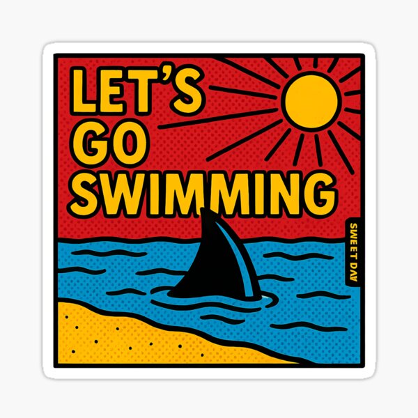 Item preview, Let’s Go for a Swim?! - Funny Shark Fin Pop Art designed and sold by Sweetday2025.