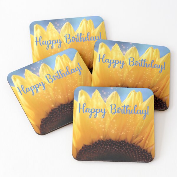 Item preview, A Beautiful Sunflower With Happy Birthday Text designed and sold by hurmerinta.