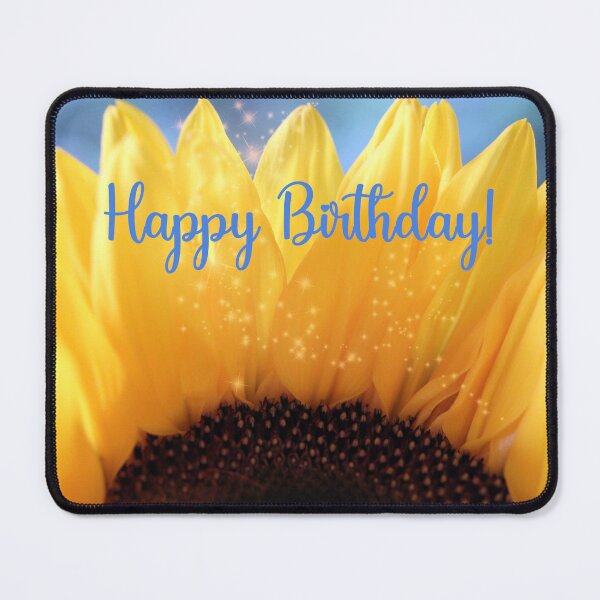 Item preview, A Beautiful Sunflower With Happy Birthday Text designed and sold by hurmerinta.