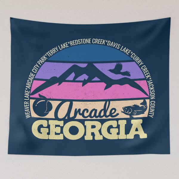 Item preview, Arcade Georgia Sunset Retro Vintage Local Pride Logo designed and sold by CRHPOD20.
