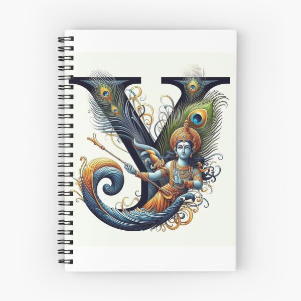 Item preview, Y for Youthful Krishna – Divine Elegance with Peacock Flourish designed and sold by IndianShopper.
