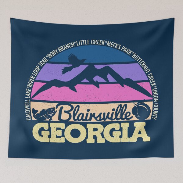 Item preview, Blairsville Georgia Sunset Retro Vintage Local Pride Logo designed and sold by CRHPOD20.