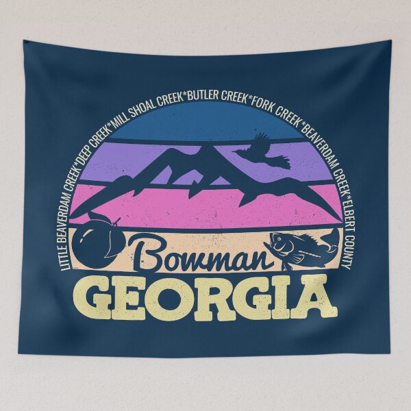 Item preview, Bowman Georgia Sunset Retro Vintage Local Pride Logo designed and sold by CRHPOD20.