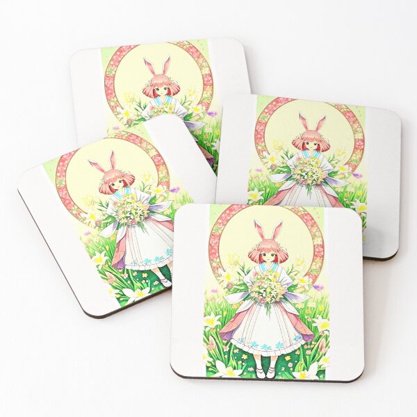 Item preview, Anime Bunny Girl Floral - Spring Art designed and sold by Earth Nature Creations.