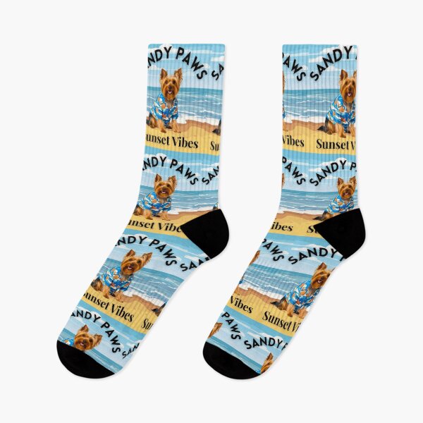 Item preview, Yorkie Sunset Vibes – Cute Yorkshire Terrier in Hawaiian Shirt Beach Design designed and sold by Fredster1966.
