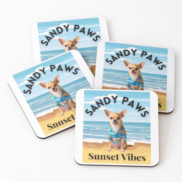 Item preview, Chihuahua Sunset Vibes – Tropical Beach Dog in Hawaiian Shirt designed and sold by Fredster1966.
