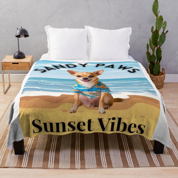 Item preview, Chihuahua Sunset Vibes – Tropical Beach Dog in Hawaiian Shirt designed and sold by Fredster1966.