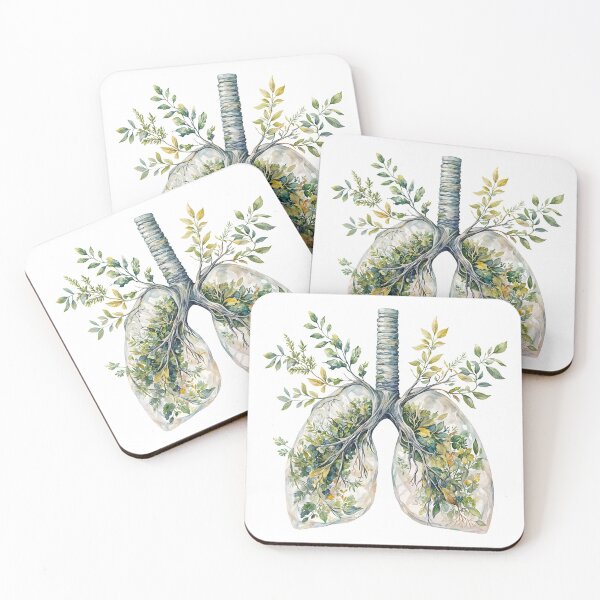 Item preview, Lungs filled with vibrant greenery and elements of nature symbolizing health and environmental harmony designed and sold by Ms. Iryna.
