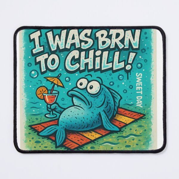 Item preview, I Was Born to Chill – Funny Underwater Fish Pop Art designed and sold by Sweetday2025.