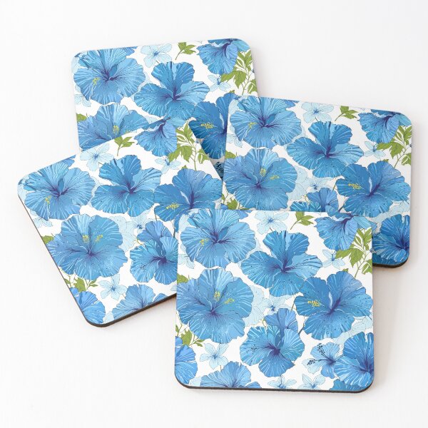 Aperçu de l'œuvre Fleurs d'hibiscus bleu créée et vendue par CoolPixels.