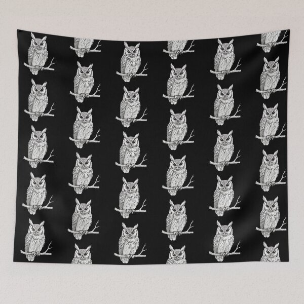 Item preview, Eastern Screech-Owl Line Art – Nocturnal Birdwatching Design designed and sold by VividByAmani.