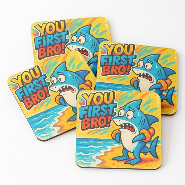 Artikelvorschau, Du zuerst, Bruder! – Lustiger Hai mit Schwimmflügeln Pop Art entworfen und verkauft von Sweetday2025.