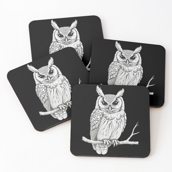 Item preview, Eastern Screech-Owl Line Art – Nocturnal Birdwatching Design designed and sold by VividByAmani.